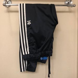 Shiny adidas track pants